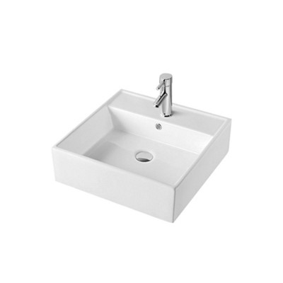 Hot selling white square small bathroom sink counter top wall mounted wash basin