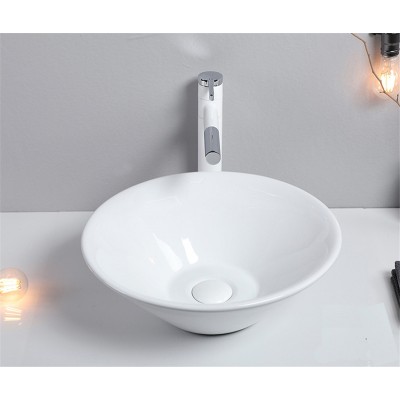 New Design Ceramic White Lavatory Sink Table Top Restaurant Pictures Wash Basin