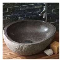 Advanced Technology River Stone Wash Basin Lavabos De Bano De Piedra Granite Sinks Double Mold Granite Sinks Luxury Stone Sink