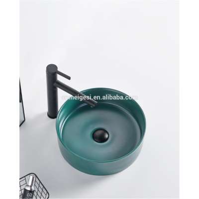 Wholesale Countertop Green Bathroom Table Top Washing Sink Basin