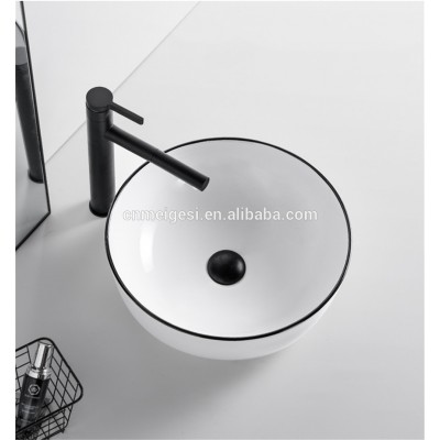 Cheap Price Round Wash Basin Table Top Mounted Luxury Bathroom One Sink