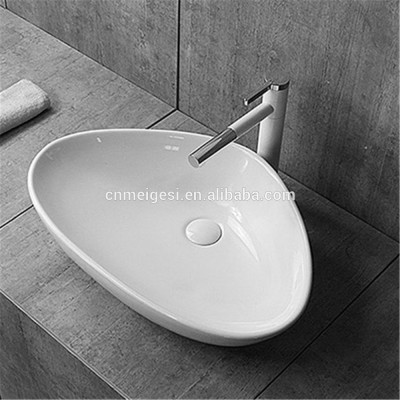 New Popular Bathroom Table Top Sink Triangle Ceramic Art Wash Basin