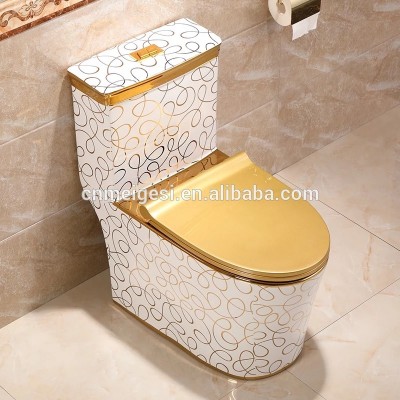 Cheap Price Wares Sanitary Golden Closet Bedroom Ceramic Wc Toilet