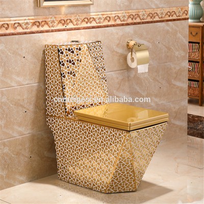 Wholesale Plating Gold Luxury Porcelain WC Toilet Sets Bathroom